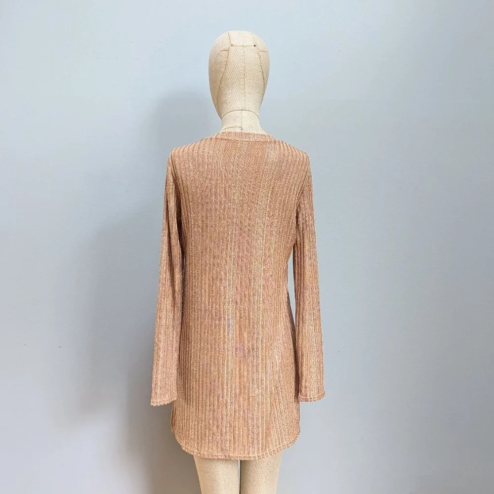 Johnny Was Midnight Tunic Gold Knit Top -Small